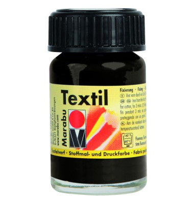 Stoffmalfarbe Textil 1716 39 073, schwarz, 15ml