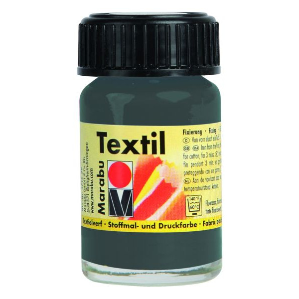 5 Stück Marabu Stoffmalfarbe Textil 1716 39 078, grau, 15ml 4007751056115 Marabu 15 Milliliter