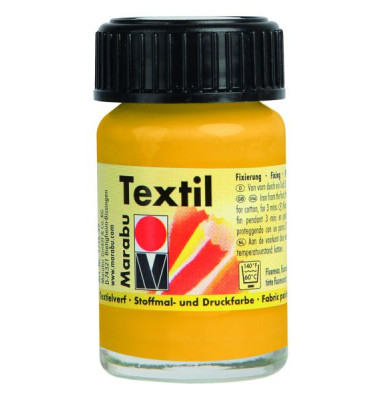 Stoffmalfarbe Textil 1716 39 021, mittelgelb, 15ml