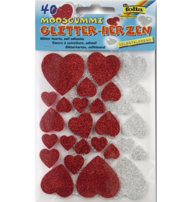 Bastelmoosgummi Stanzteile 2mm stark Herzen 23791