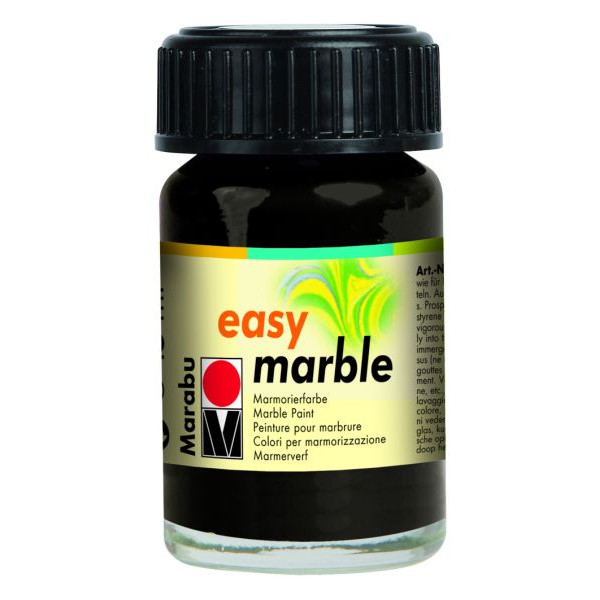 5 Stück Marabu Marmorierfarbe Easy Marble 1305 39 073, schwarz, 15ml 4007751089045 Marabu 15 Milliliter