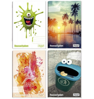 Hausaufgabenheft 2890-1, A5, 80g, blau/gelb, 32 Blatt / 64 Seiten