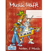 Notenheft 1580-3 Musik-H&auml;fft, Lineatur 53 / liniert / keine, A5, 70g, schwarz/rot, 34 Blatt / 68 Seiten