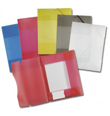 Heftbox Plastik Folders 6989, A4 farbig sortiert/transparent, 0,5cm F&uuml;llh&ouml;he, Kunststoff