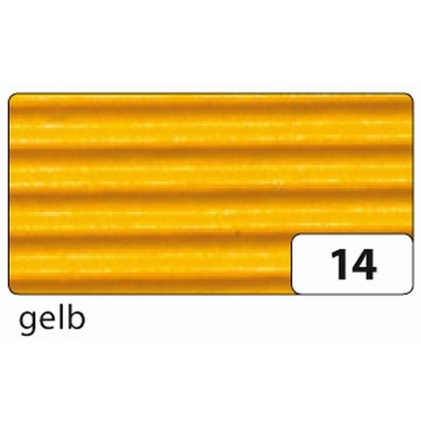 10 Stück Folia Bastelwellpappe E-Welle 50x70cm gelb 741014 4001868741148 Folia
