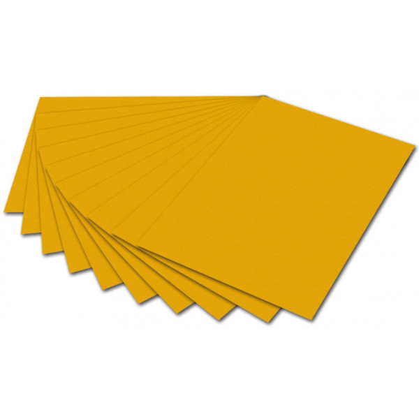10 Stück Folia Tonzeichenpapier 50x70cm 130g dunkelgelb 6716E 4001868167160 Folia