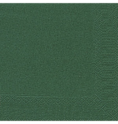 Servietten 104048, dunkelgr&uuml;n / Uni, 3-lagig, 24x24cm