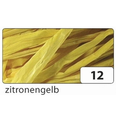 9012 50g  Naturbast Bast Raffia matt zitronengelb