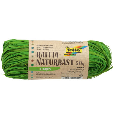 9051 50g Naturbast Bast Raffia matt hellgrün 9051 50g Naturbast Bast Raffia matt hellgrün