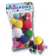 50309 1-5cm Pompons bunt sortiert