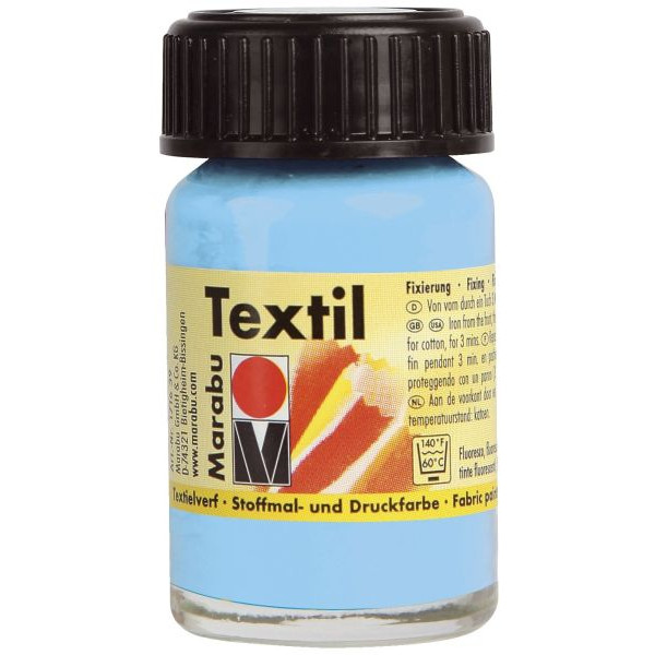 5 Stück Marabu Stoffmalfarbe Textil 1716 39 090, hellblau, 15ml 4007751147424 Marabu 15 Milliliter