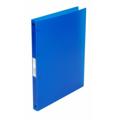 Ringbuch ohne KF02918, A4 4 Ringe 16mm Ring-Ø Polypropylen blau-transparent
