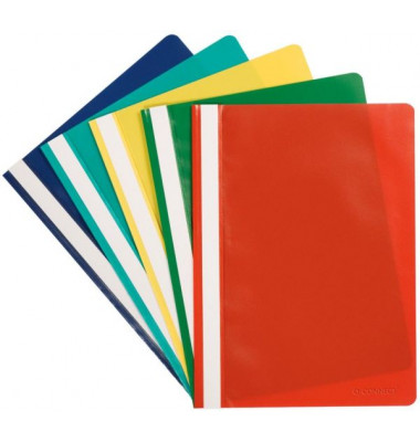 Schnellhefter KF01464 KF01464, A4, farbig sortiert, Kunststoff, Vorderdeckel transparent