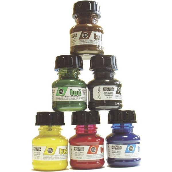 8593540008374 - Zeichentusche 141730 6 farbig je 20g Glas 120 Gramm 8593540008374 - Zeichentusche 141730 6 farbig je 20g Glas 120 Gramm