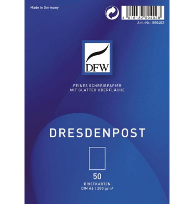 Blanko-Grußkarten Dresdenpost 800402 A5 200g weiß Blanko-Grußkarten Dresdenpost 800402 A5 200g weiß