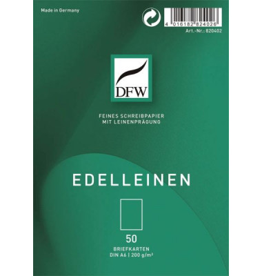 Blanko-Grußkarten Edelleinen 820402 A6 200g weiß Blanko-Grußkarten Edelleinen 820402 A6 200g weiß
