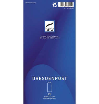 Blanko-Gru&szlig;karten Dresdenpost 800360 DIN lang 200g ohne wei&szlig;