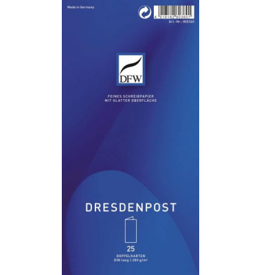 Blanko-Grußkarten Dresdenpost 800360 DIN lang 200g weiß