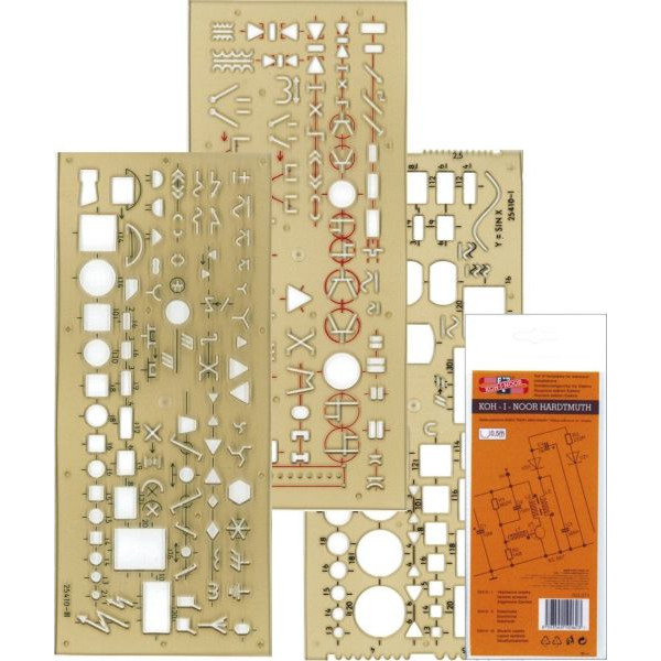 8593540100603 - Kunststoff-Schablonen-Set Elektro 703071 rauchgrau-transparent 8593540100603 703071 3 Stück 8593540100603 - Kunststoff-Schablonen-Set Elektro 703071 rauchgrau-transparent 8593540100603 703071 3 Stück