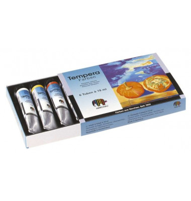 Temperafarbkasten Lukas, K118006, Temperafarbe, 6 Farben, farbig sortiert