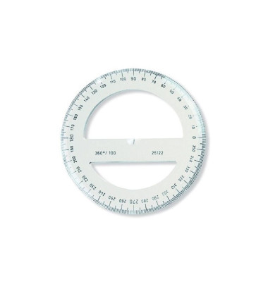 Kunststoff-Winkelmesser 360°- Vollkreis 746278 gelb-transparent Ø 10cm
