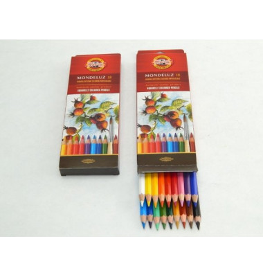 Aquarellstifte-Set Mondeluz, 3717, farbig sortiert, sechskant, Packung
