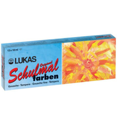 Temperafarbkasten Lukas, K109813, Temperafarbe, 12 Farben, farbig sortiert