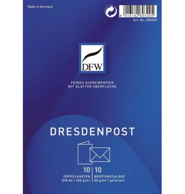 Blanko-Gru&szlig;karten Dresdenpost 800320 A5 200g ohne wei&szlig;
