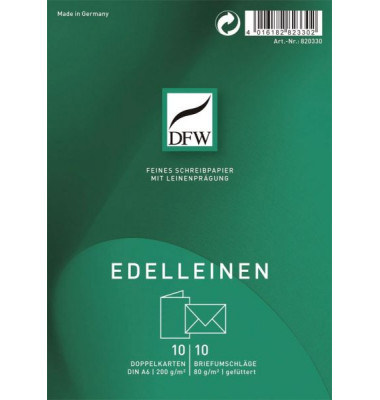 Blanko-Gru&szlig;karten Edelleinen 820330 A5 200g ohne wei&szlig;