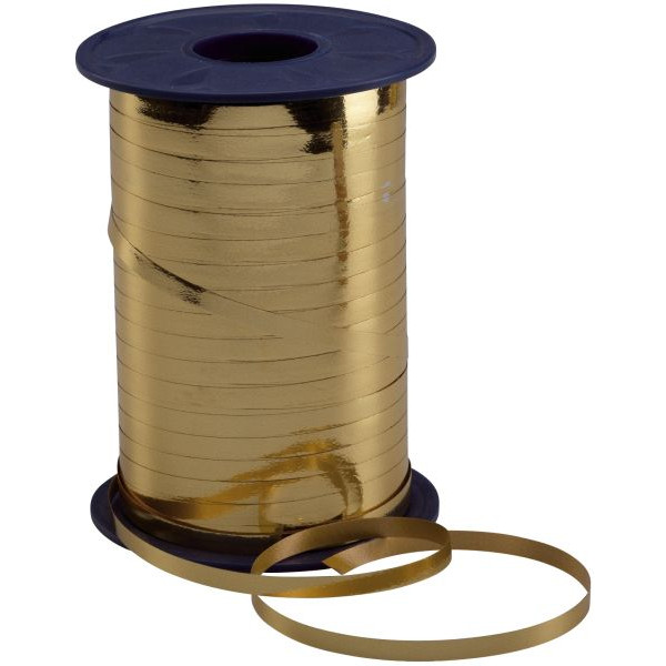 PRÄSENT C.E. Pattberg Mexico Geschenkband metallic Gold, 400 m Ringelband zum Einpacken von Geschenken, 5 mm Breite, Zubehör zum Dekorieren & Basteln, Dekoband, Anlass