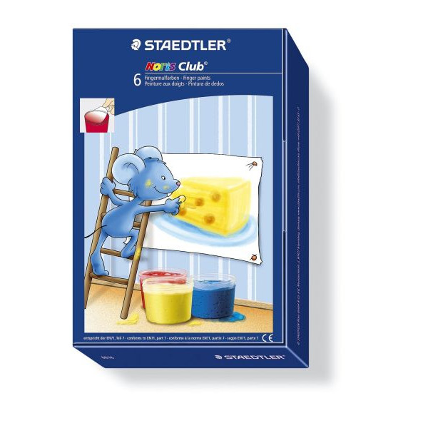 4006608810894 - STAEDTLER Fingerfarbe MALI 6er Kartonetui auswaschbar gut mischbar schnell trocknend (8816)