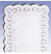 DEKO 4040-10 Bl&uuml;te Pg Tortenspitzen 40x30cm wei&szlig;