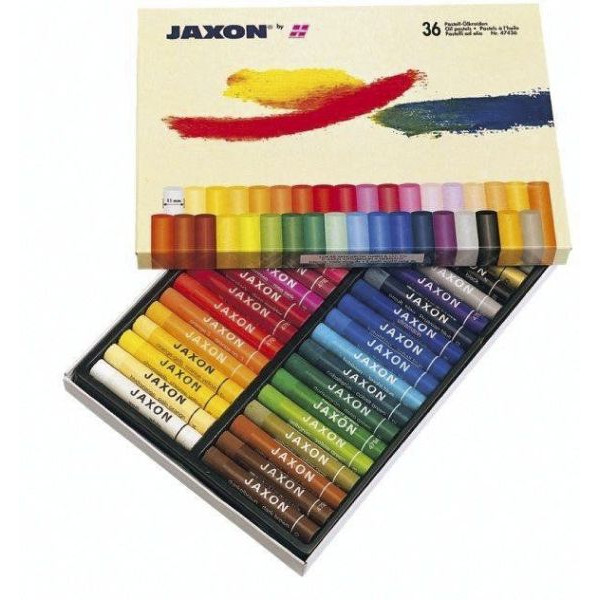 JAXON Pastell-Ölkreide 47436 36er Etui farbig sortiert rund 11x70mm 4010894474364 JAXON 36 Stück