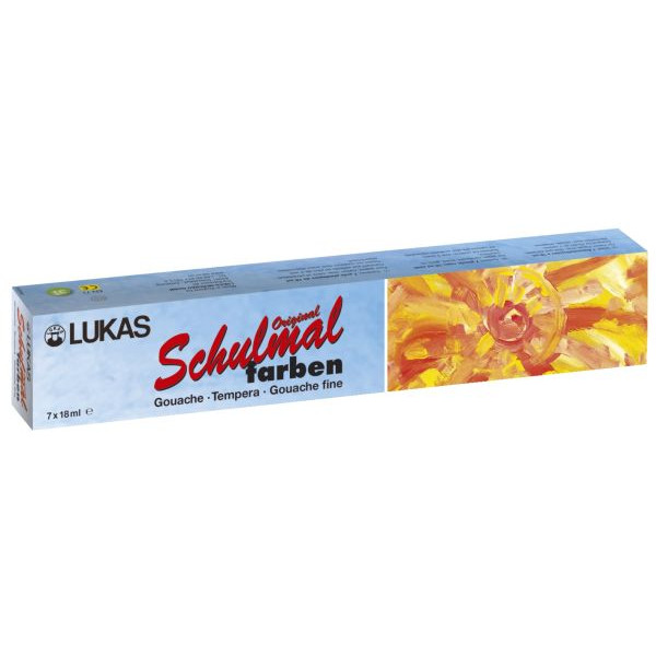 4012991017161 - LACUFA Schulmalfarben Deckweiß gelb zinnoberrot magenta ultramarinblau blaugrün schwarz 7x 180 ml