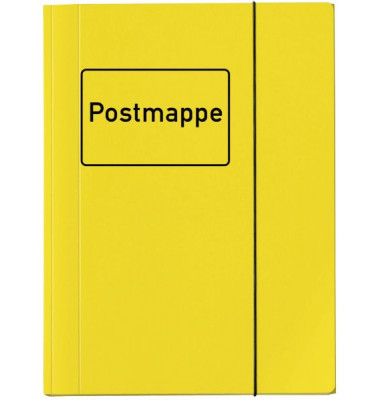 Postmappe 4442 319, A4 gelb Karton, mit 3 Einschlagklappen