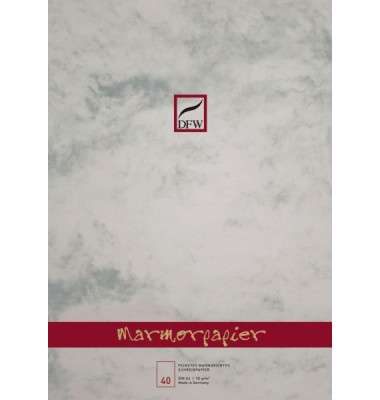 880101 40Bl.unlin.Marmor Briefblock A4 90g grau