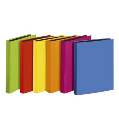 Ringbuch VELOCOLOR® 1143300, A4 4 Ringe 25mm Ring-Ø PVC-kaschiert farbig sortiert