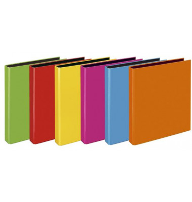 Ringbuch VELOCOLOR® 1141300, A4 2 Ringe 25mm Ring-Ø PP-kaschiert farbig sortiert