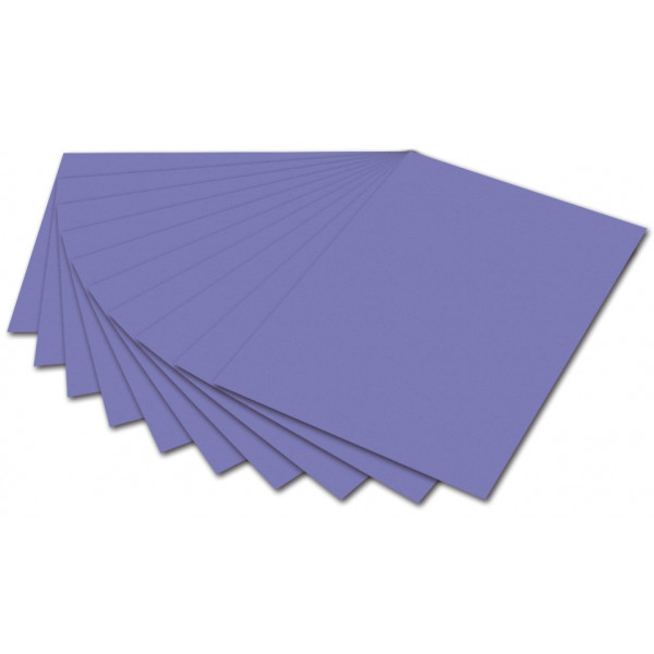 10 Stück Folia Tonzeichenpapier 50x70cm 130g veilchenblau 6737E 4001868167375 Folia