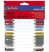 Heftstreifen kurz 8767501, 3,4x15cm (BxL), Kunststoff mit Kunststoffdeckleiste, farbig sortiert