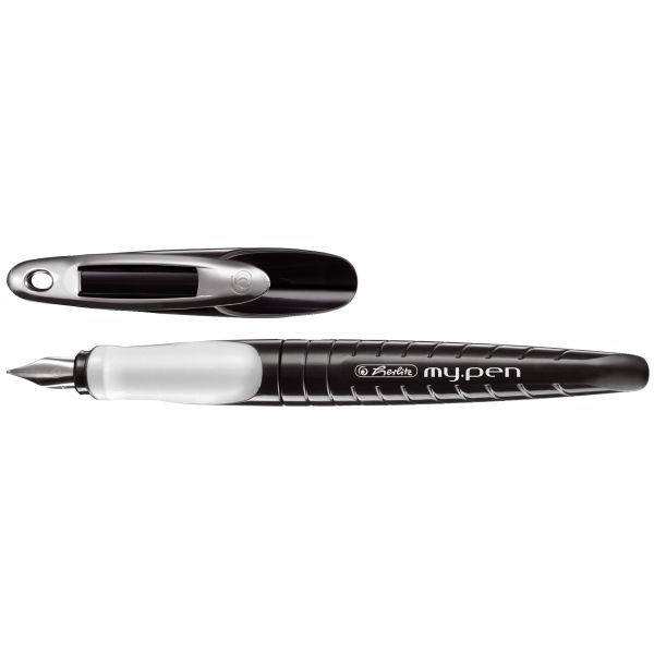 4008110380674 - herlitz mypen Patronenfüller schwarz weiß L (Linkshänderfeder) 1 St