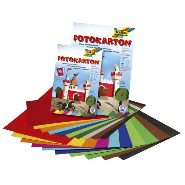 50 Stück Folia Fotokarton 6145009, farbig sortiert, A4, 300g 4001868614091 Folia