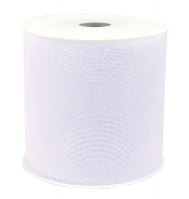 Geschenkband Zierband Tüll 100mm x 50m weiß