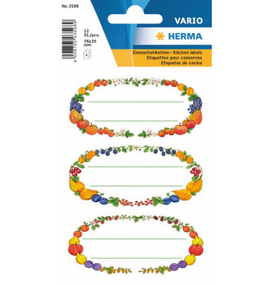 3598 Einmachetikett Fruchtkränze