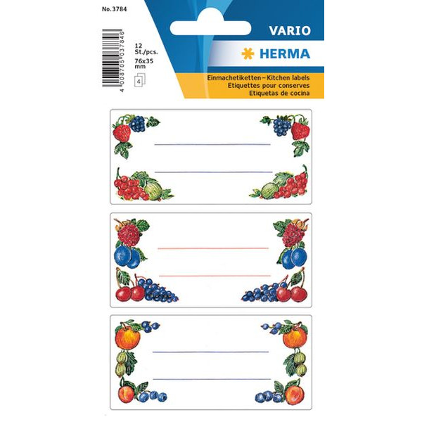 10 Stück Herma 3784 Einmachetikett Beeren 4008705037846 Herma 12 Stück