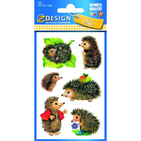 10 Stück AVERY Zweckform 4306 Schmucketikett Igel 4004182043066 AVERY Zweckform 18 Stück
