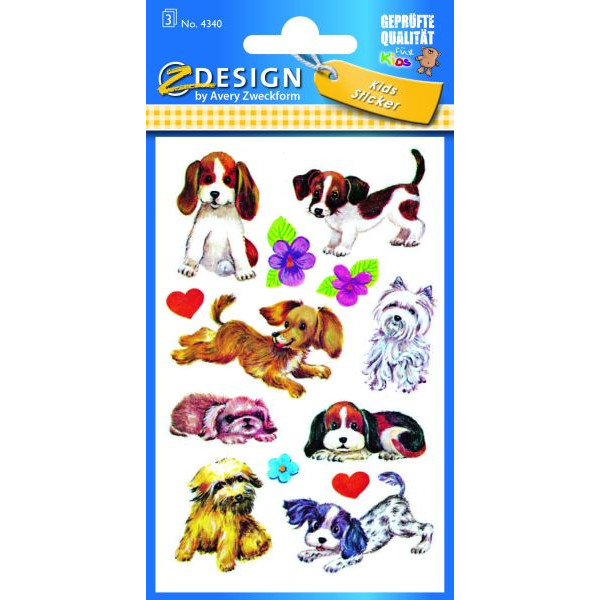 10 Stück AVERY Zweckform 4340 Schmucketikett Hunde 4004182043400 AVERY Zweckform 26 Stück