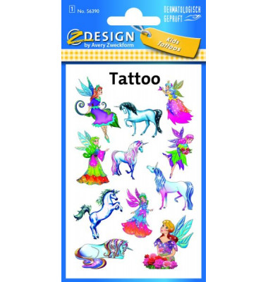 56390 Tattoo Elfen+Einhorn fbg. 56390 Tattoo Elfen+Einhorn fbg.