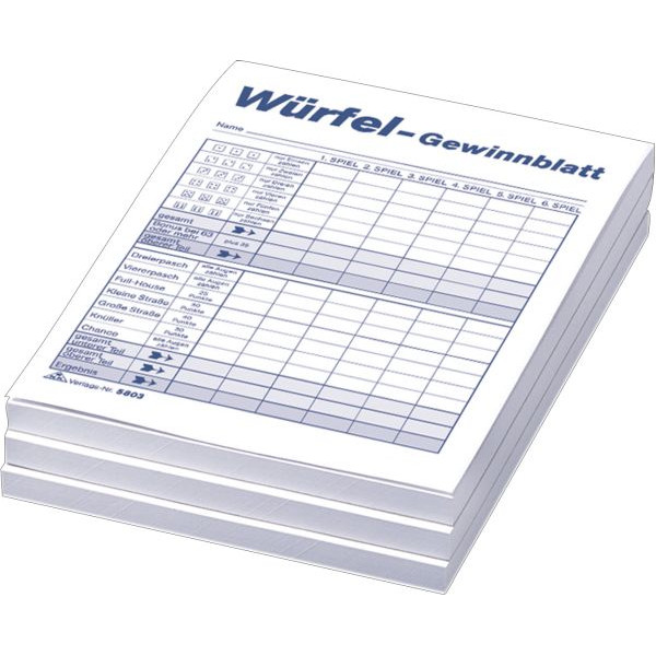 4002871580304 - 5803 für 1530 Spiele PG Würfelblock A6 weiß 4002871580304 5803 3 Block
