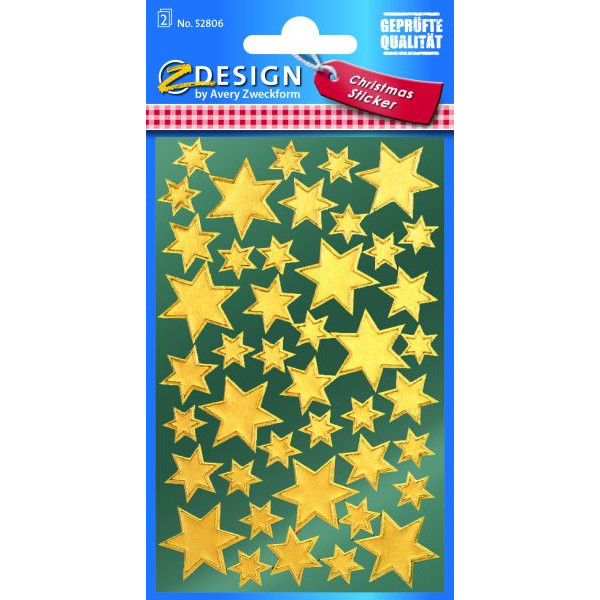4004182528068 - 52806 gold sort WeihnSchmucketikett Sterne 4004182528068 AVERY Zweckform